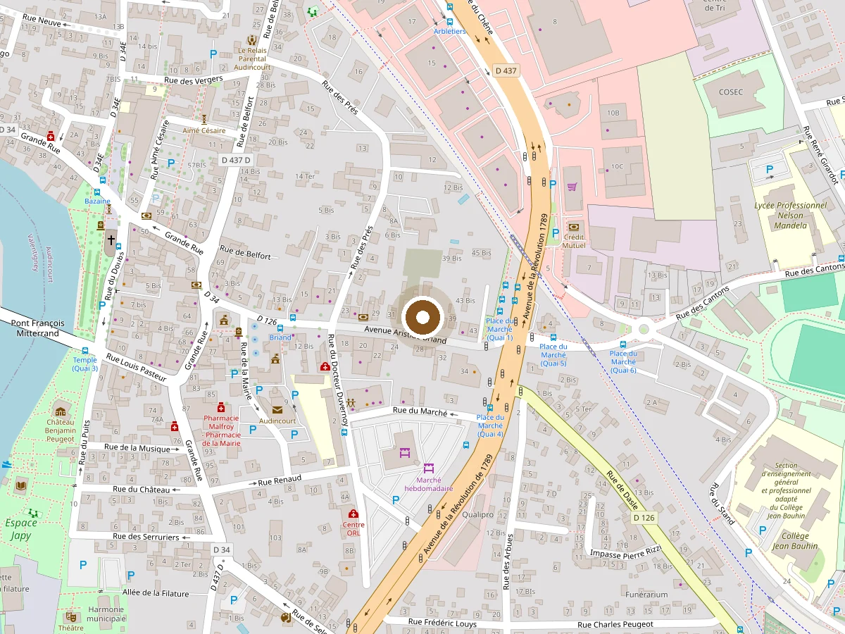 Plan du quartier : Update se situe 35 Av. Aristide Briand, 25400 Audincourt